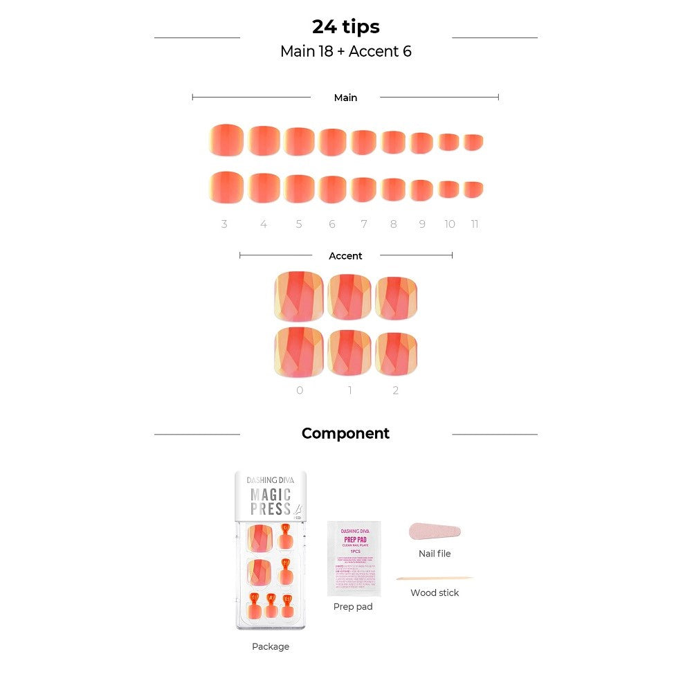 MAGIC PRESS PEDI - NEON LIGHT ORANGE