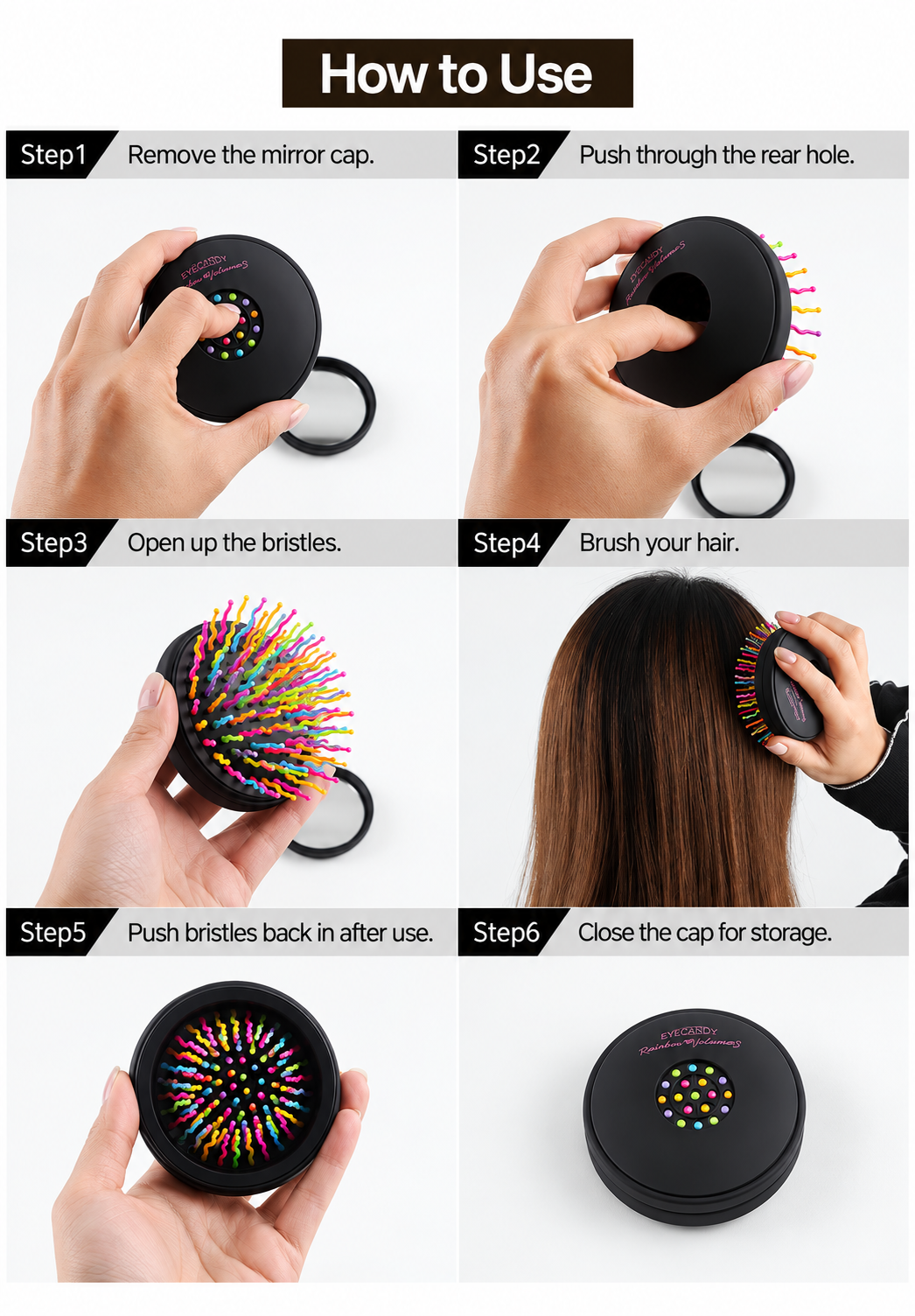 Rainbow volume S brush Compact (Black)