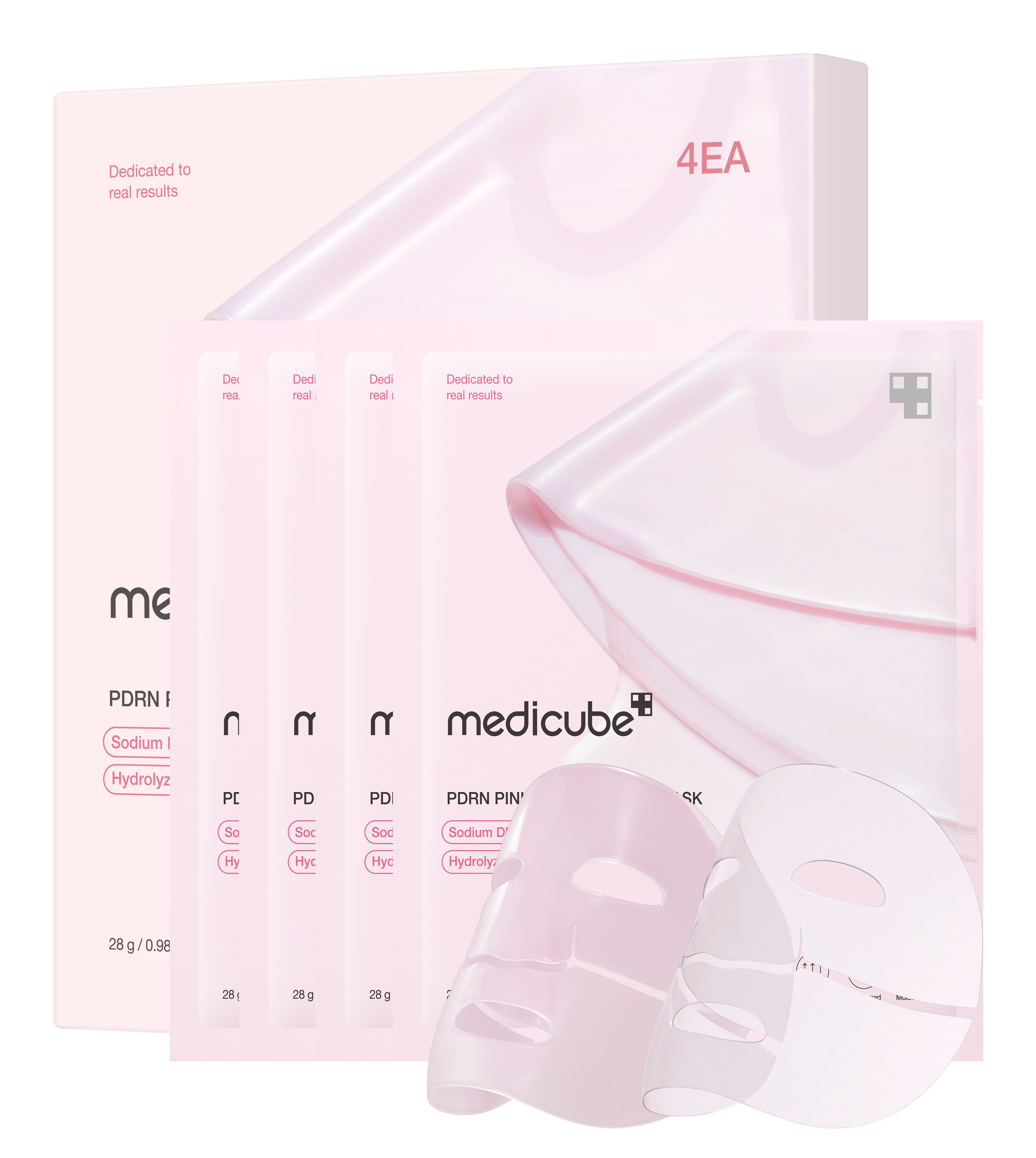 PDRN PINK COLLAGEN GEL MASK SET (4 MASKS)